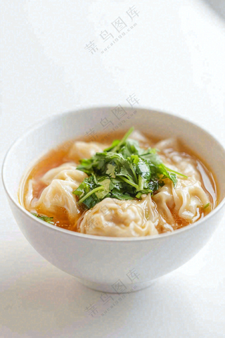 馄饨云吞面食美食摄影图