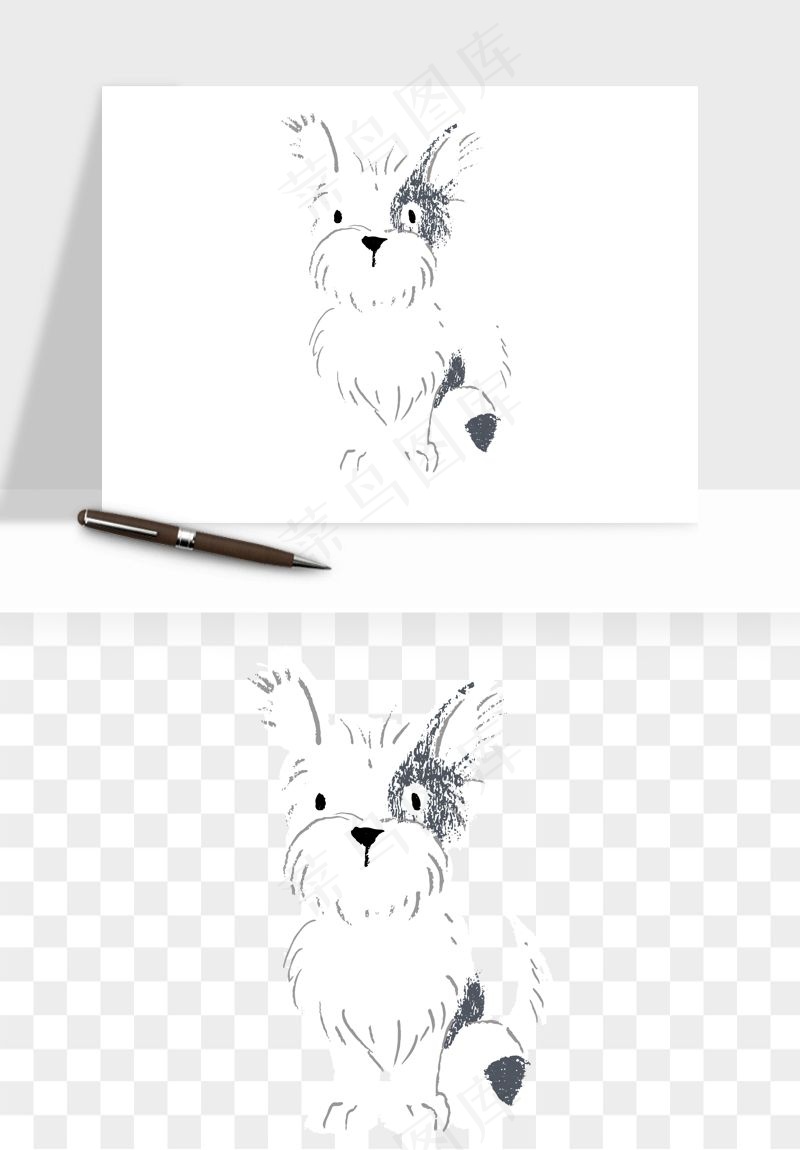 手绘狗狗宠物png免抠