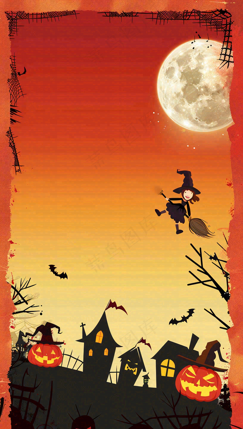 万圣节南瓜灯捣蛋恐怖背景