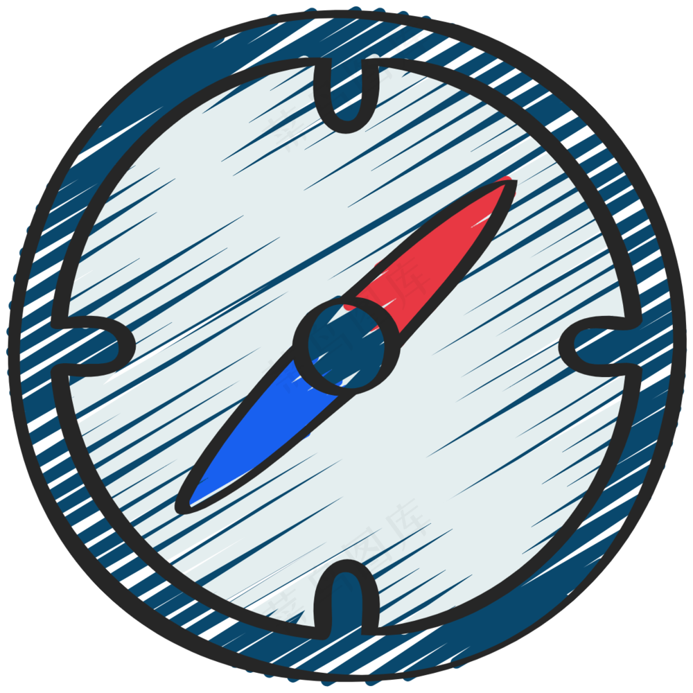 指南针 铅笔手绘图标 icon
