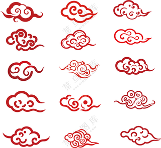 祥云，国潮祥云，春节，喜庆，红色简约风，祥云图案