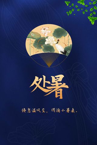 传统复古处暑节气海报