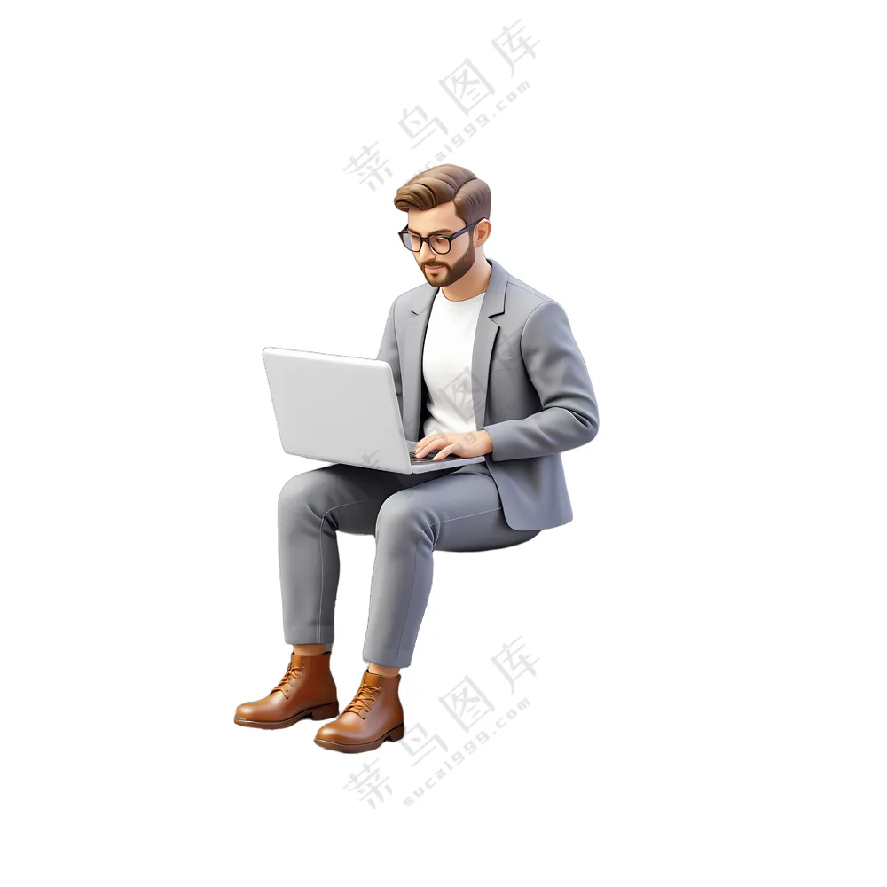 一个坐在椅子上使用笔记本电脑的男人