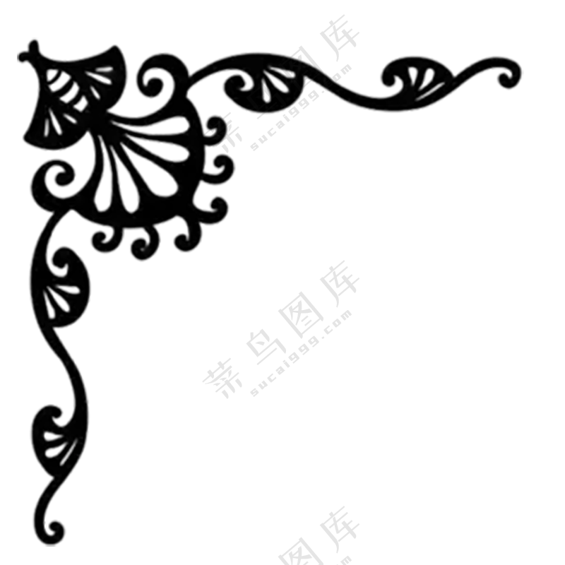黑色小众复古边框免扣图