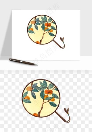 古风扇子元素png免抠