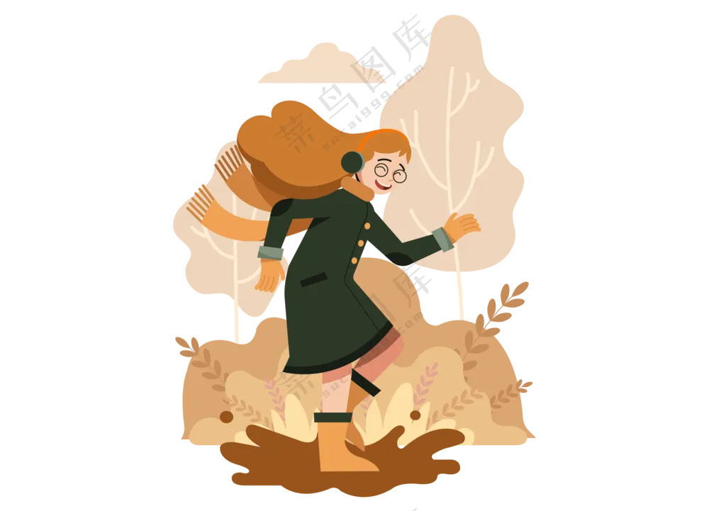 秋天户外活动插画 (1)