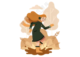 秋天户外活动插画 (1)