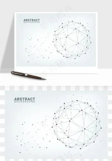 科技几何点线数字装饰png免抠