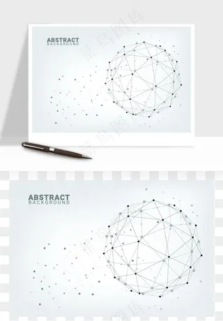 科技几何点线数字装饰png免抠