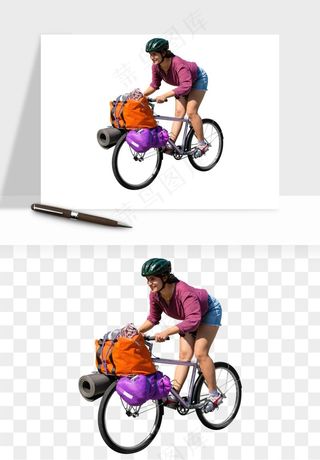 骑行人物自行车手png免抠