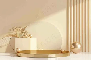 美妆护肤3d展台清新背景