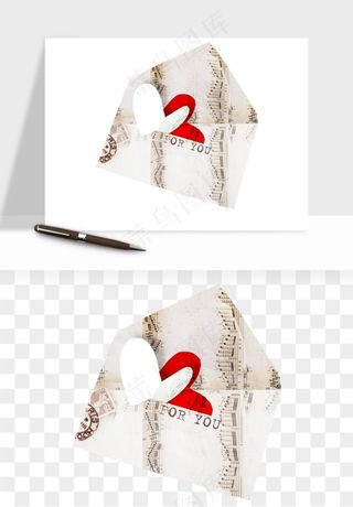 复古明信片信封png免抠