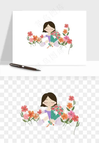 手绘教师节老师学生png免抠