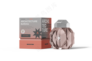 方形天地盖香水精品礼盒包装纸盒logo贴图样机-06