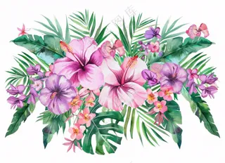 花艺插画植物花朵水彩免抠