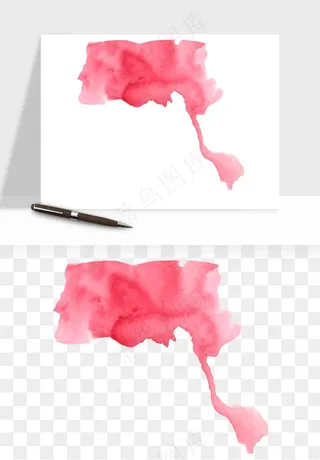 水彩泼墨涂鸦墨迹元素png免抠