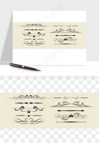 欧式花纹花边矢量png免抠
