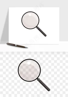 手绘放大镜镜片png免抠