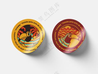 圆形不干胶贴纸logo标签样机psd模板-2