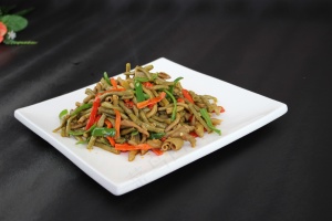 菜品拍照炒鹅肠、炒鸭肠