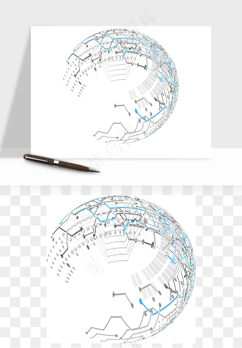 科技地球点线矢量png免抠