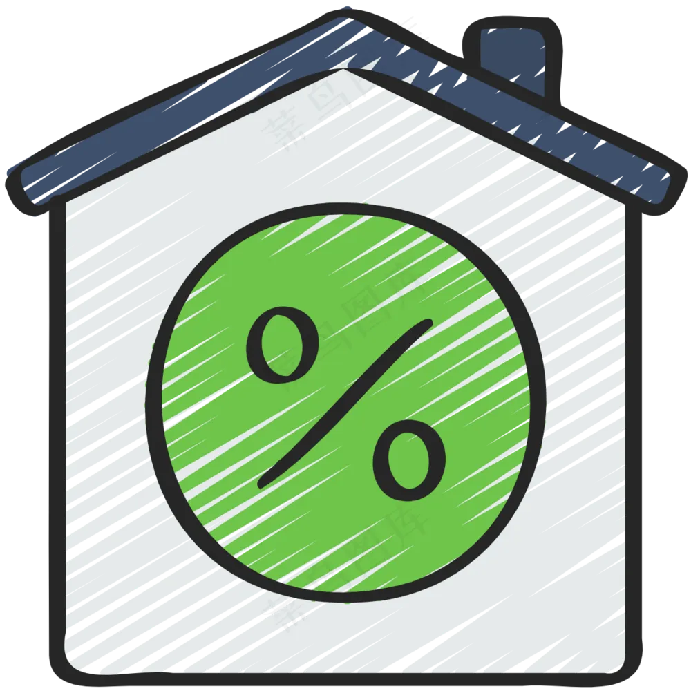 买房投资回报率 铅笔手绘图标icon