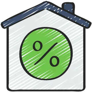 买房投资回报率 铅笔手绘图标icon