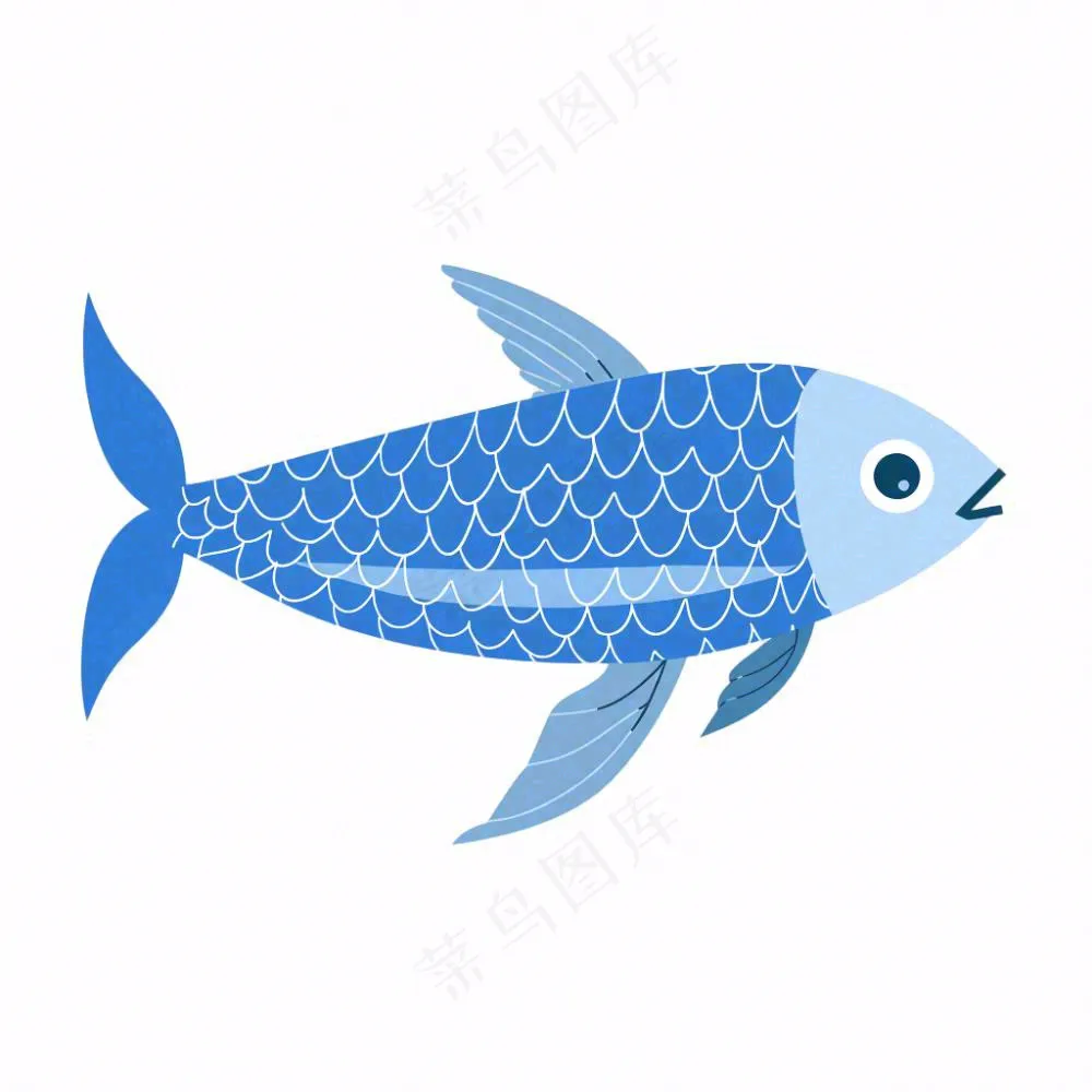 海洋鱼类海鲜卡通插画免抠