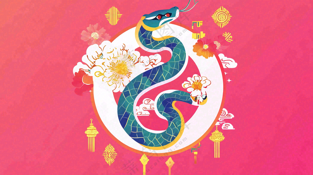 蛇年春节新年背景