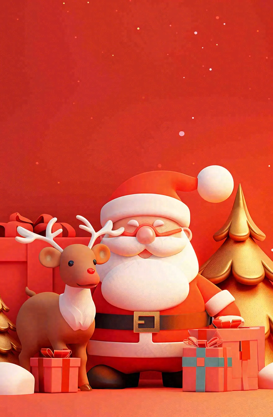 圣诞节卡通插画背景