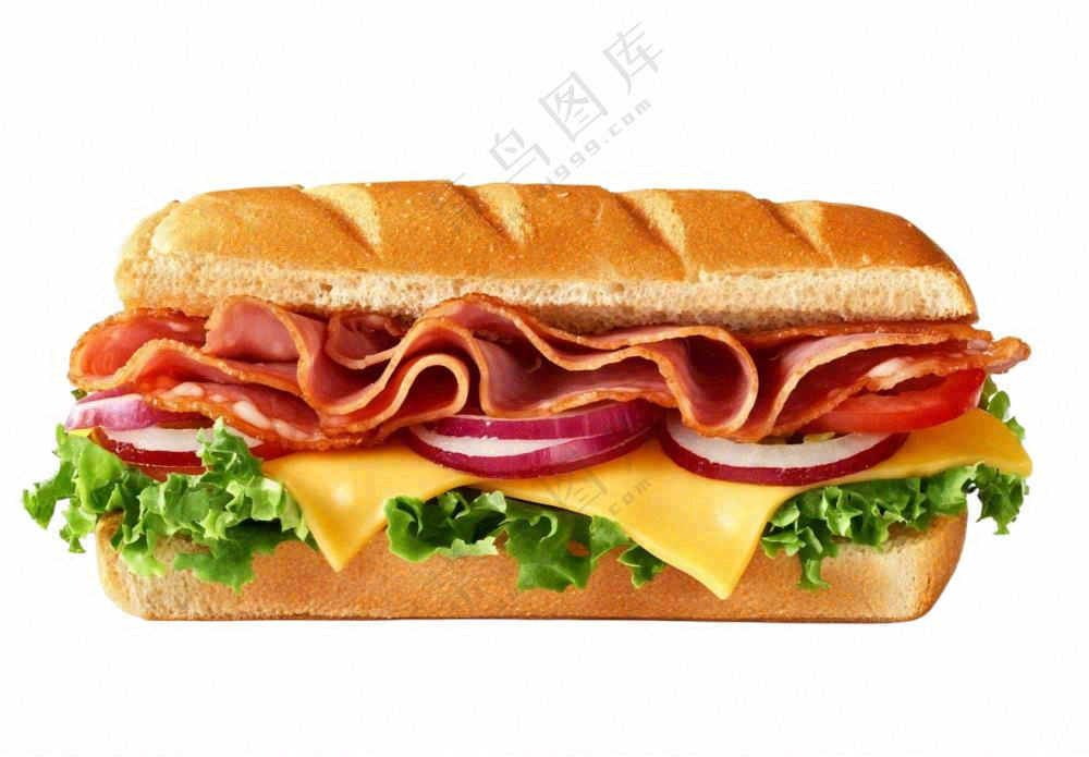 三明治汉堡摄影图免抠