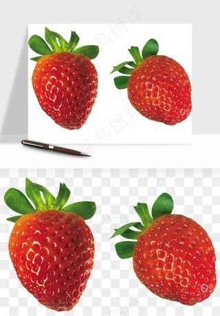 草莓水果png免抠