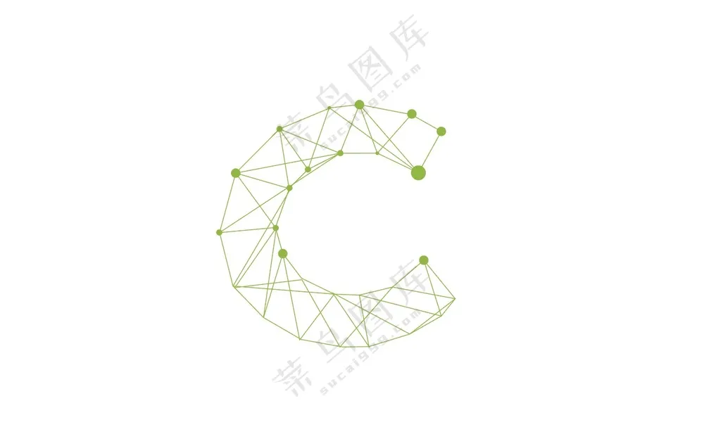 科技线条 字母C