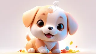 ai生成卡通小狗图片素材