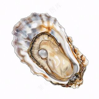 生蚝海鲜海洋卡通插画免抠
