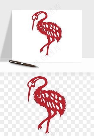 传统花鸟动物剪纸png免抠