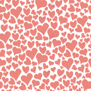 四方连续多种红色桃心图案免抠素材