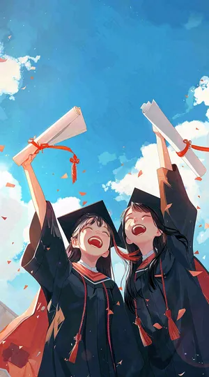 学生毕业季考试青春插画背景