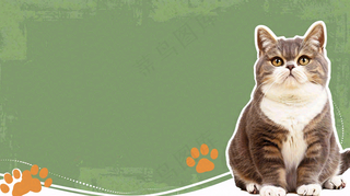 猫狗宠物店宣传卡通插画背景