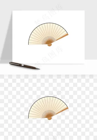 古风扇子元素png免抠