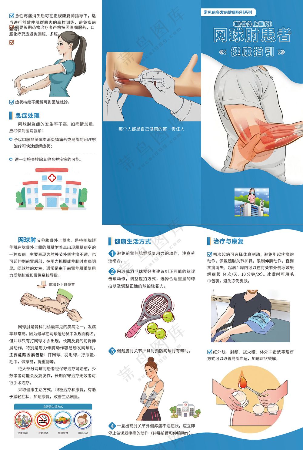 网球肘肱骨外上髁炎患者健康指引三折页