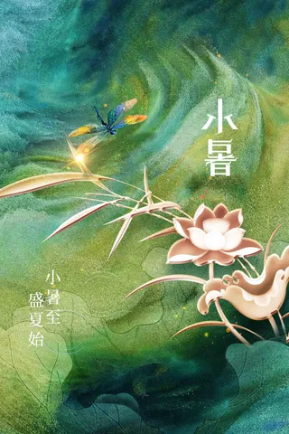 复古小暑节气活动海报
