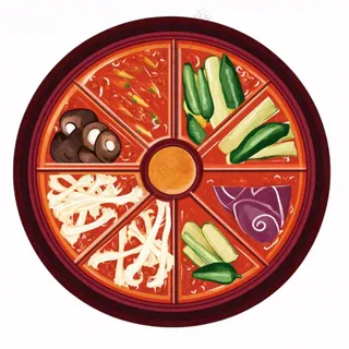 宫格火锅插画免抠