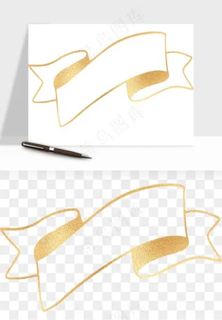 金色植物花环边框png免抠