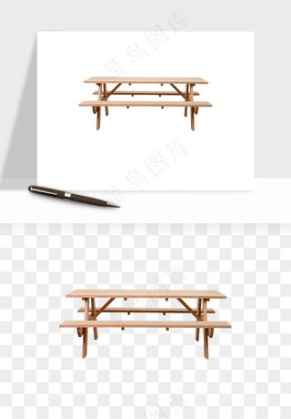 老式木桌木椅木凳png免抠