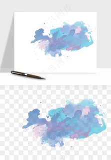 水彩泼墨涂鸦墨迹元素png免抠
