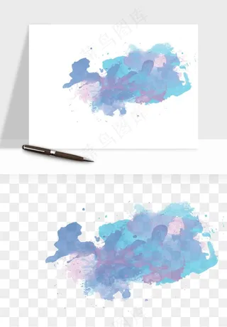 水彩泼墨涂鸦墨迹元素png免抠