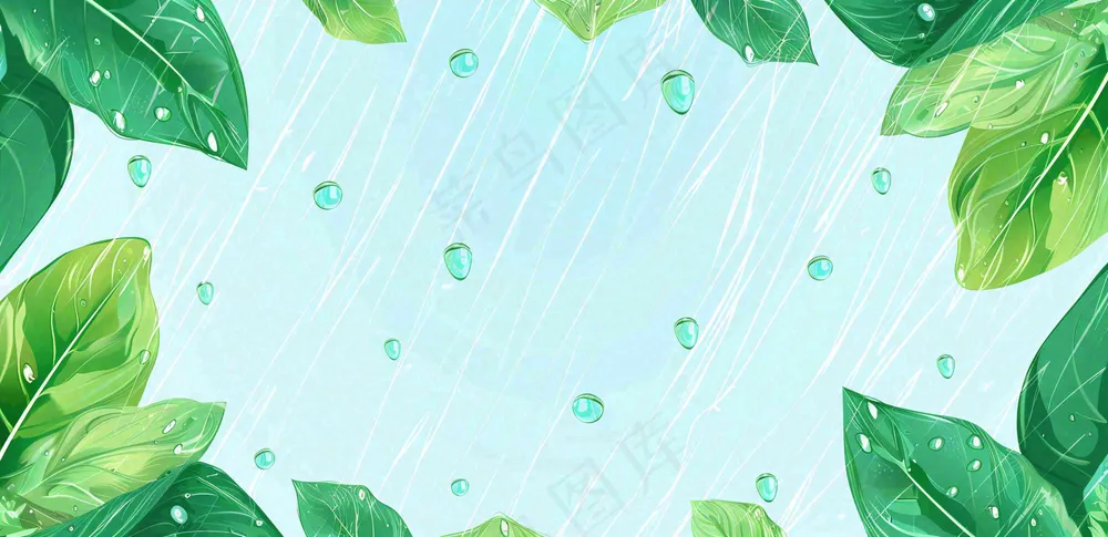 秋天插画风景处暑背景