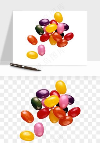 糖果糖豆彩虹糖png免抠