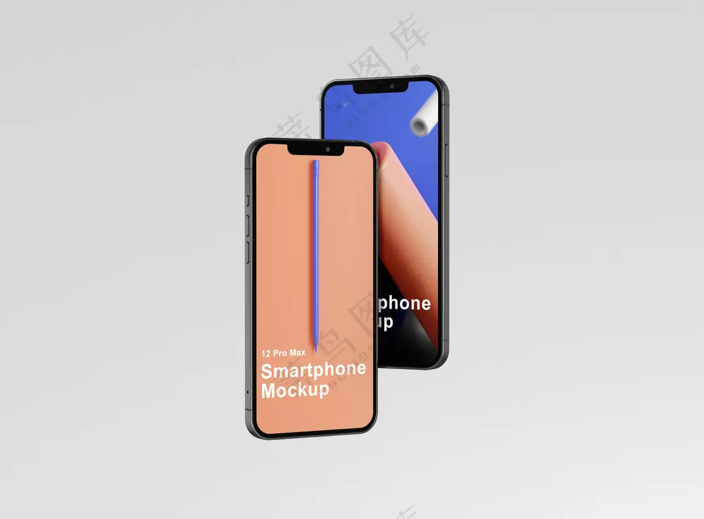 9多角度iphone12苹果手机样机多媒体UI界面APP作品展示模板